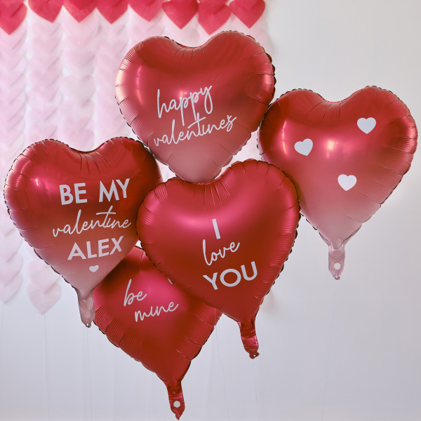 5 ballons aluminium mylar love XXcm