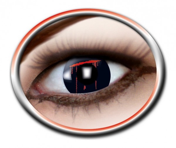 Sort skråstreg kontaktlinse