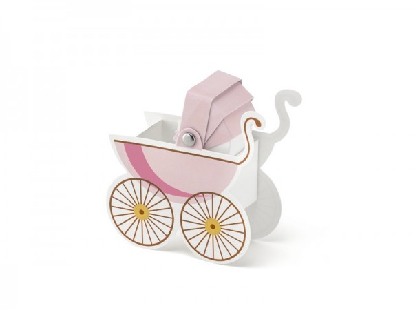 10 różowych pudełek do wózków dziecięcych 9,5 x 9,5 x 4 cm