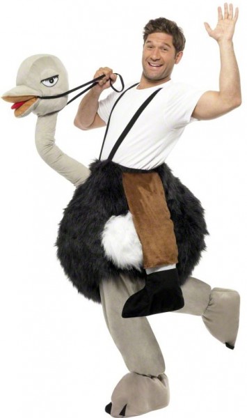 Divertido disfraz de jinete avestruz