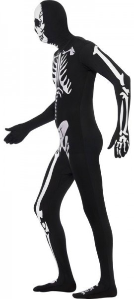 El esqueleto del disfraz de Halloween brilla en la oscuridad