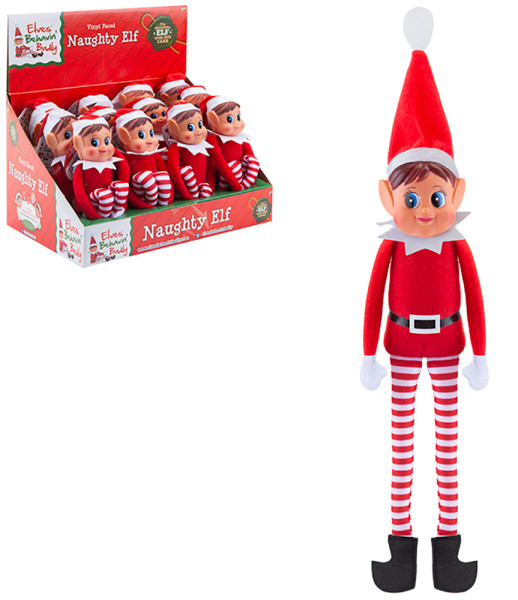 Red elf with striped legs 30cm