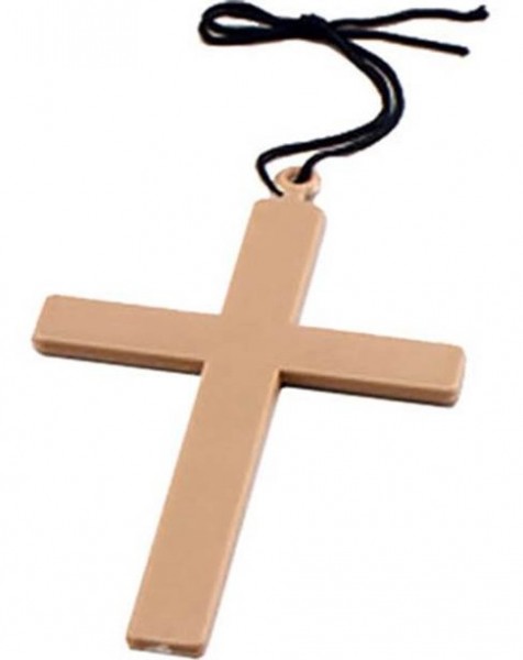 Collier croix de prêtre doré