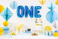 Preview: Foil balloon E azure blue 35cm