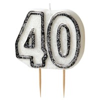 Voorvertoning: Gelukkige zilveren mousserende 40e verjaardagskaars