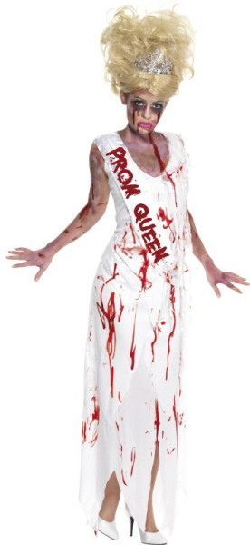 Halloween Costume Undead Ball Queen With Sash Bloody Horror