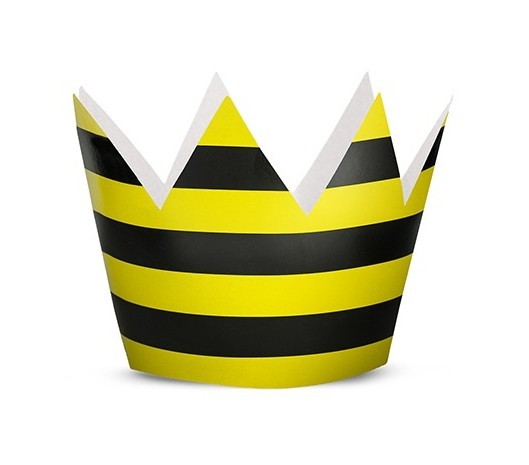 6 bees party crowns 10cm 2