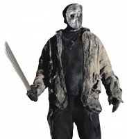 Vista previa: Máscara de miedo con machete 56cm