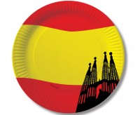 10 Spanien Pappteller Barcelona 23cm