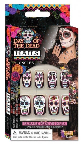 Ongles Sugarskull Day of the Dead
