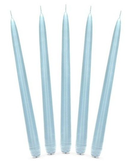 10 Tapered Candles Ice Blue 24cm