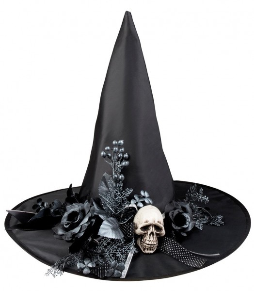 Chapeau de sorcière Lynesa avec crâne