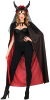 Preview: Reversible cape black-red for adults