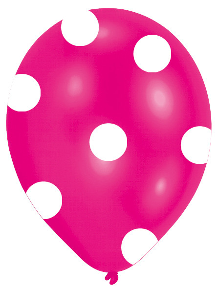 6 kolorowych balonów w kropki 27,5 cm 5
