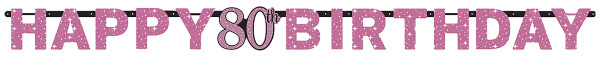 Pink 80th fødselsdag krans 2,13 m