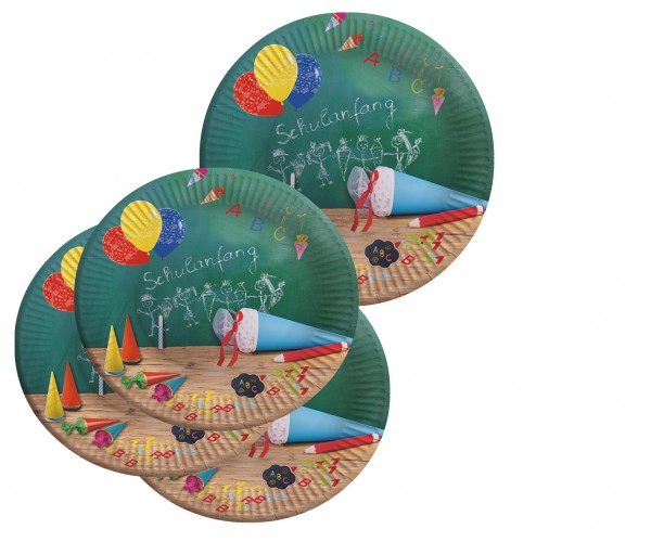 8 colorful back to school plates 23cm