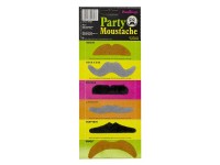 Set of 6 party mustaches felt self-adhesive