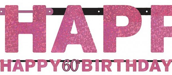 Pink 60th Birthday Girlande 2,13m 2