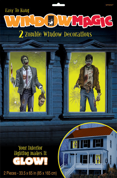 2 Zombie Town fönsterbilder 85cm x 1,65m