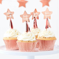 12 Brochetas de Cupcake Twinkle Star 12cm