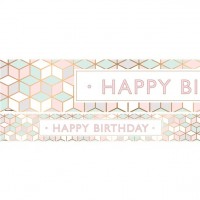 3 Happy Birthday banners modern pastel 1m