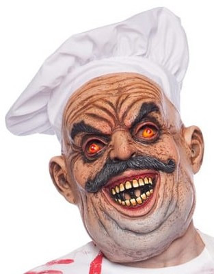 Máscara de látex de cocinero de Halloween