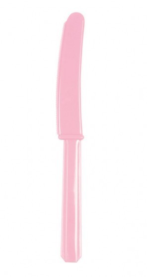 10 plastikowych noży Mila baby pink