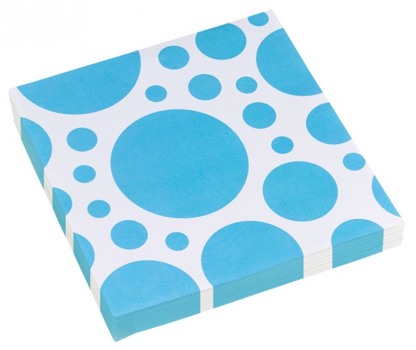 20 sweet dots napkins caribbean blue