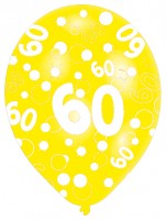 Vorschau: 6 Luftballons Bubbles 60.Geburtstag Bunt 27,5cm