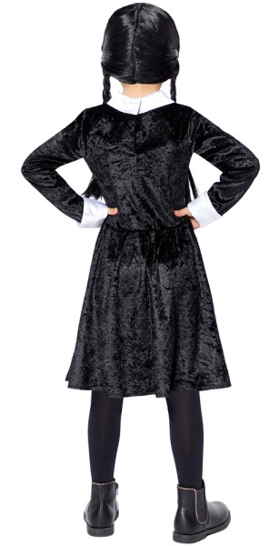 Deguisement Mercredi Addams Enfant, Robe Mercredi Fille Costume de  Wednesdays Addams Dress Avec Accessoires Carnaval Cosplay