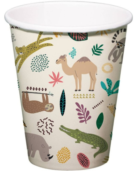 6 Zoo Birthday paper cups 250ml