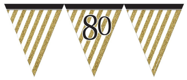 Cadena de banderín mágico del 80 cumpleaños 3,7 m