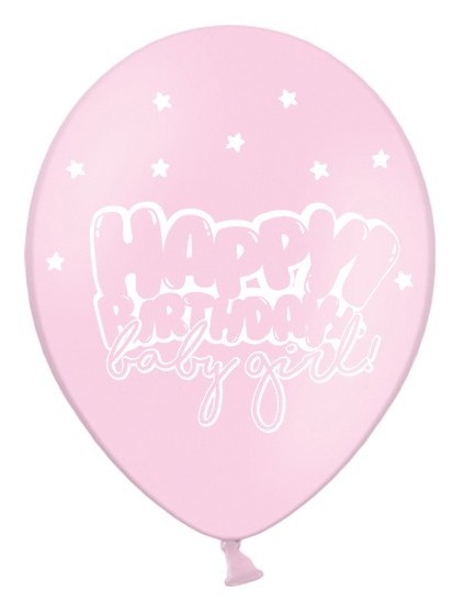 50 balloons happy birthday baby girl
