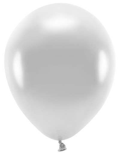 100 Eco metallic balloons silver 26cm