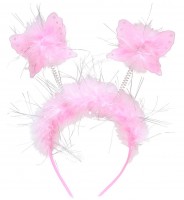 Preview: Pink glittering butterfly hair circlet