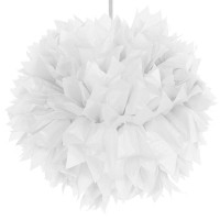 Hvid dekorativ kuglepompom 30 cm