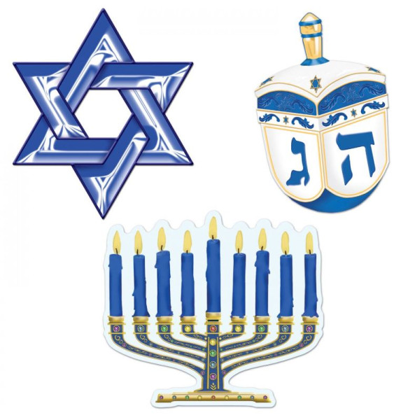 12 ritagli di cartone di Hanukkah
