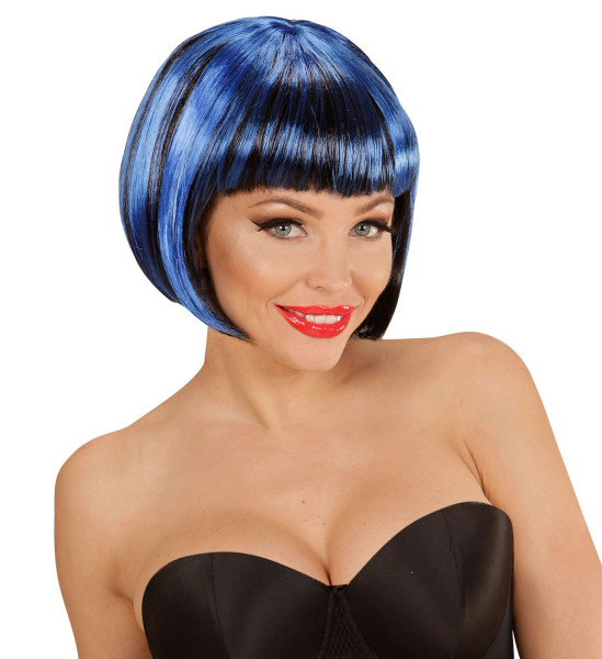 Blå bob-peruk för kvinnor