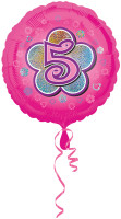 Foil balloon number 5 in pink