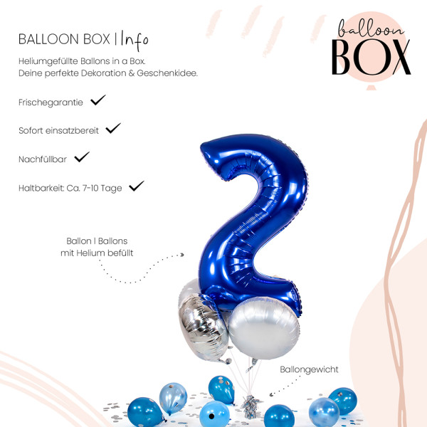 Ballongruß in der Box 5er Set Blau 2 3