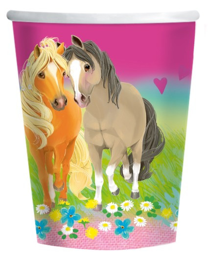 8 Pretty Pony paper cups 250ml