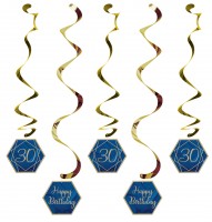 5 Luxurious 30th Birthday spiral hangers 99cm