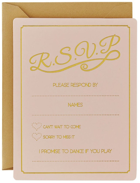 10 vintage Rosy rsvp-inbjudningskort
