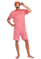 Nostalgic 20s swimsuit for men red