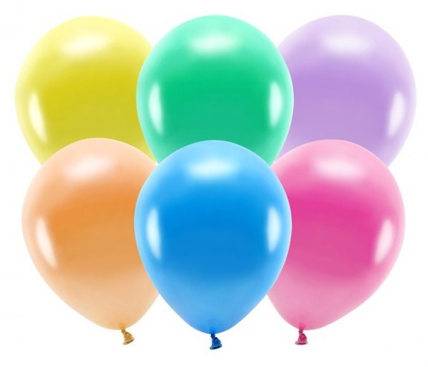 10 Eco metalliske balloner farvet 26cm