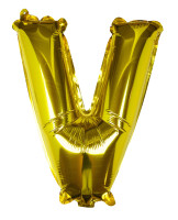 Voorvertoning: Gouden V letter folieballon 40cm