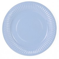 Aperçu: 6 assiettes en papier Sarah bleu glacier 18cm