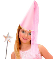 Cappello da fata con tulle per bambina rosa