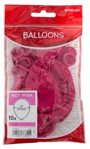 10 balon lateksowy różowy 28cm