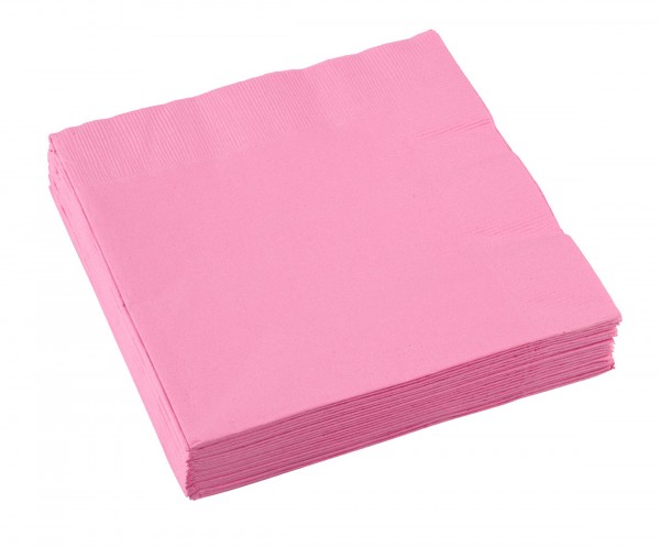 20 serviettes Mila rose clair 33cm